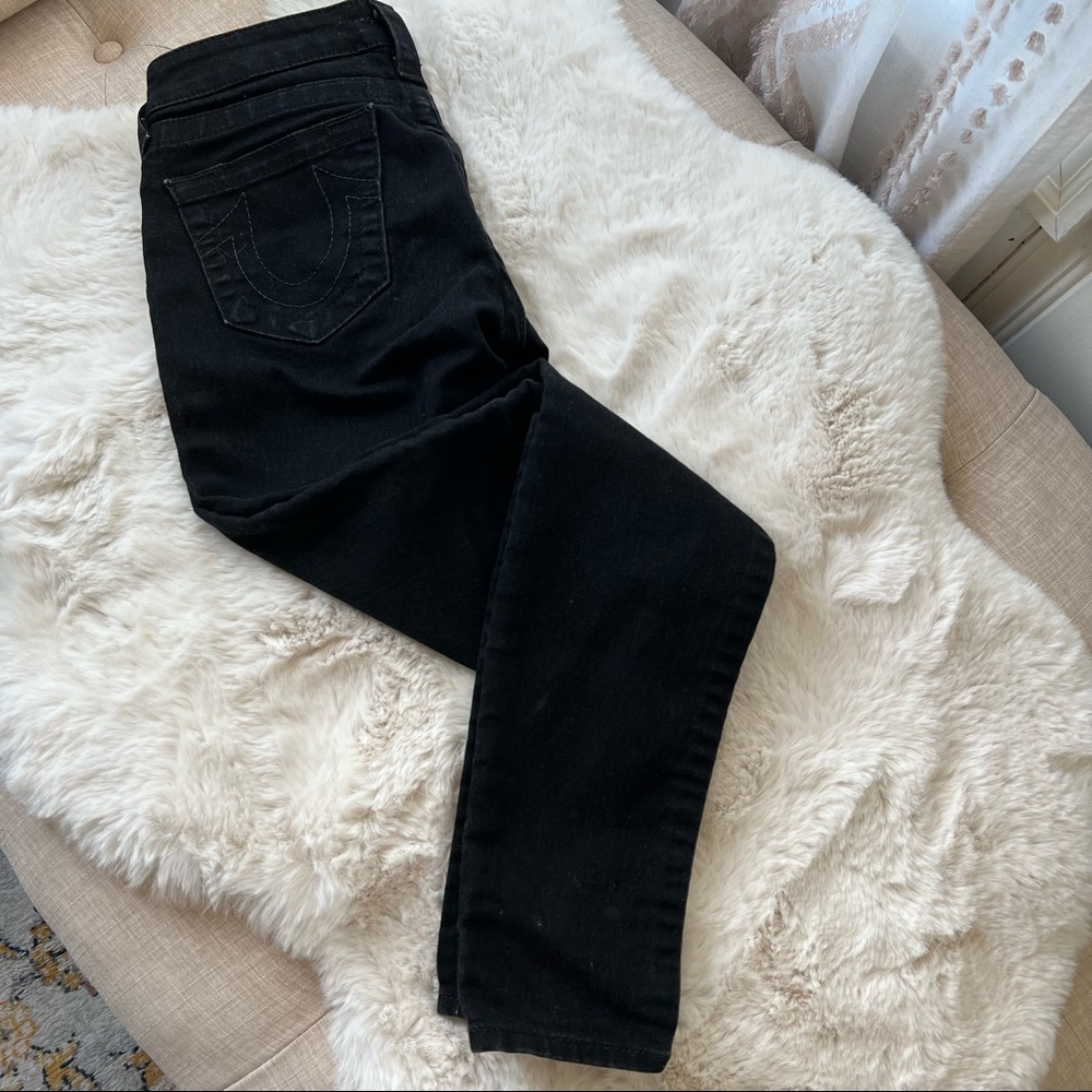 True Religion Black Classic Western Skinny Jeans Pants Size 25 EUC